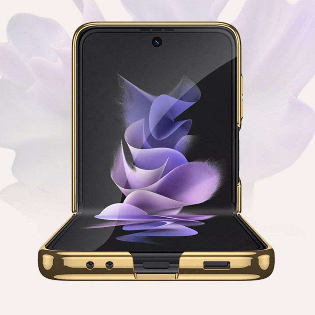 Galaxy Z Flip4 Luxury Check Pattern Glass Case