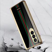 Load image into Gallery viewer, Galaxy Z Fold4 Premium Striped Glass Back Case