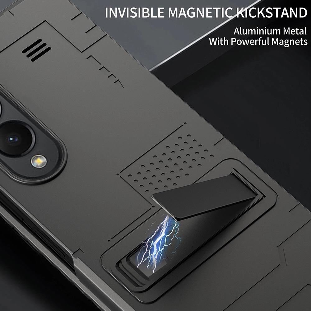 Galaxy Z Fold3 Invisible Magnetic Kickstand Holder Bracket Hard Back Case
