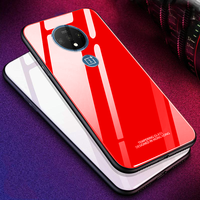 OnePlus 7T Glass Hard Ultra High Protection Case- Red