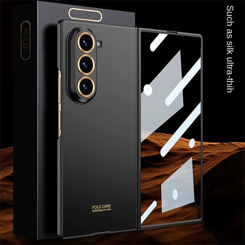 Galaxy Z Fold8 Ultra 0.8mm Ultra-Slim Hard Rugged Case with Gold Ring Lens Protection & Front Glass Guard