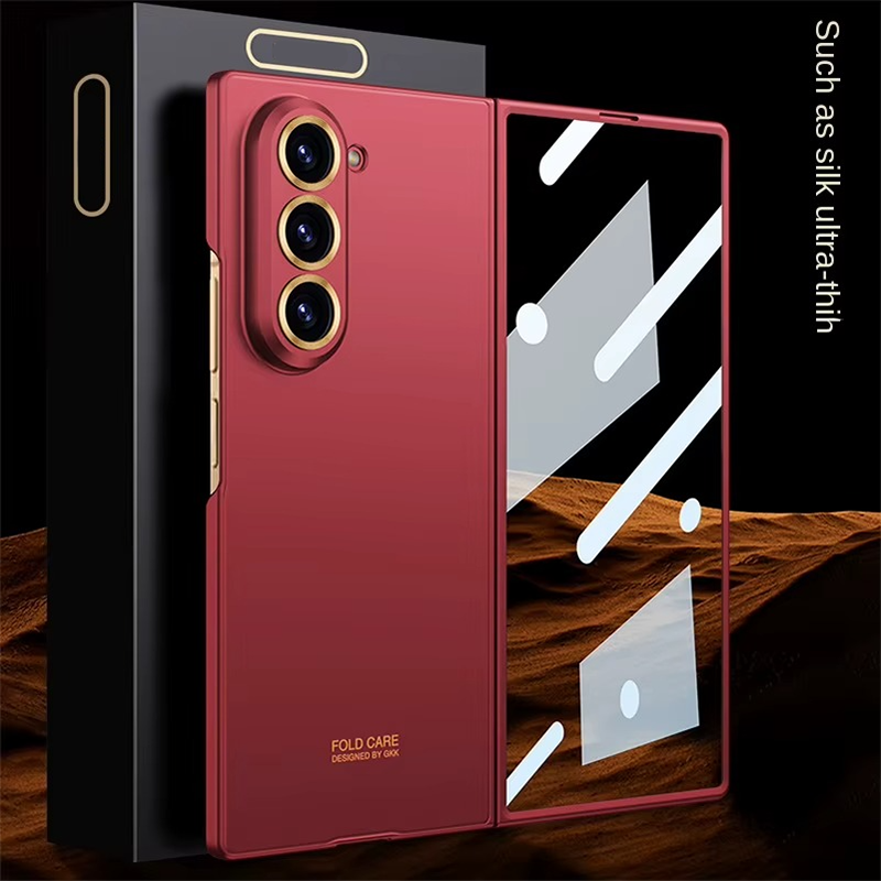 Galaxy Z Fold8 Ultra 0.8mm Ultra-Slim Hard Rugged Case with Gold Ring Lens Protection & Front Glass Guard
