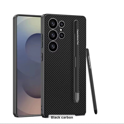 Galaxy S25 Ultra leather case with pen