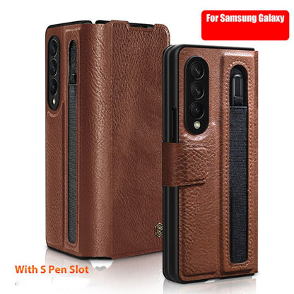 Nillkin ® Galaxy Z Fold5 Luxury PU Leather With Pen Pocket Flip Case