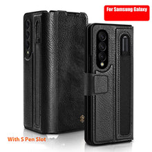 Load image into Gallery viewer, Nillkin ® Galaxy Z Fold4 Luxury PU Leather With Pen Pocket Flip Case
