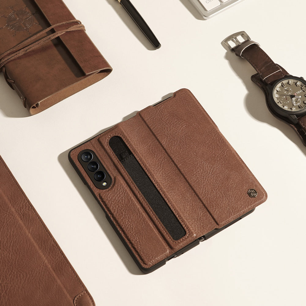 Nillkin ® Galaxy Z Fold5 Luxury PU Leather With Pen Pocket Flip Case