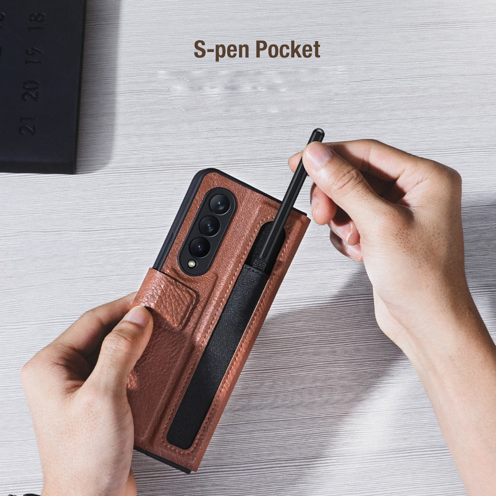 Nillkin ® Galaxy Z Fold5 Luxury PU Leather With Pen Pocket Flip Case