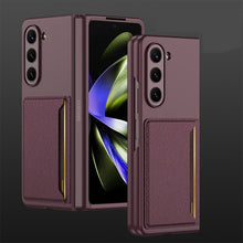 Load image into Gallery viewer, Galaxy Z Fold5 With Card Holder Leather Stand Protective Case
