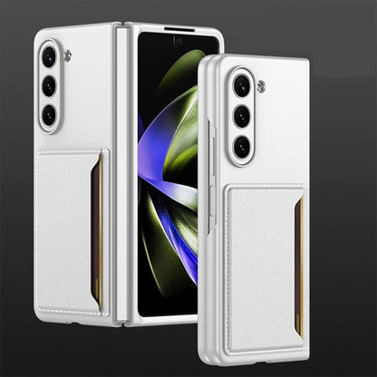 Galaxy Z Fold5 With Card Holder Leather Stand Protective Case