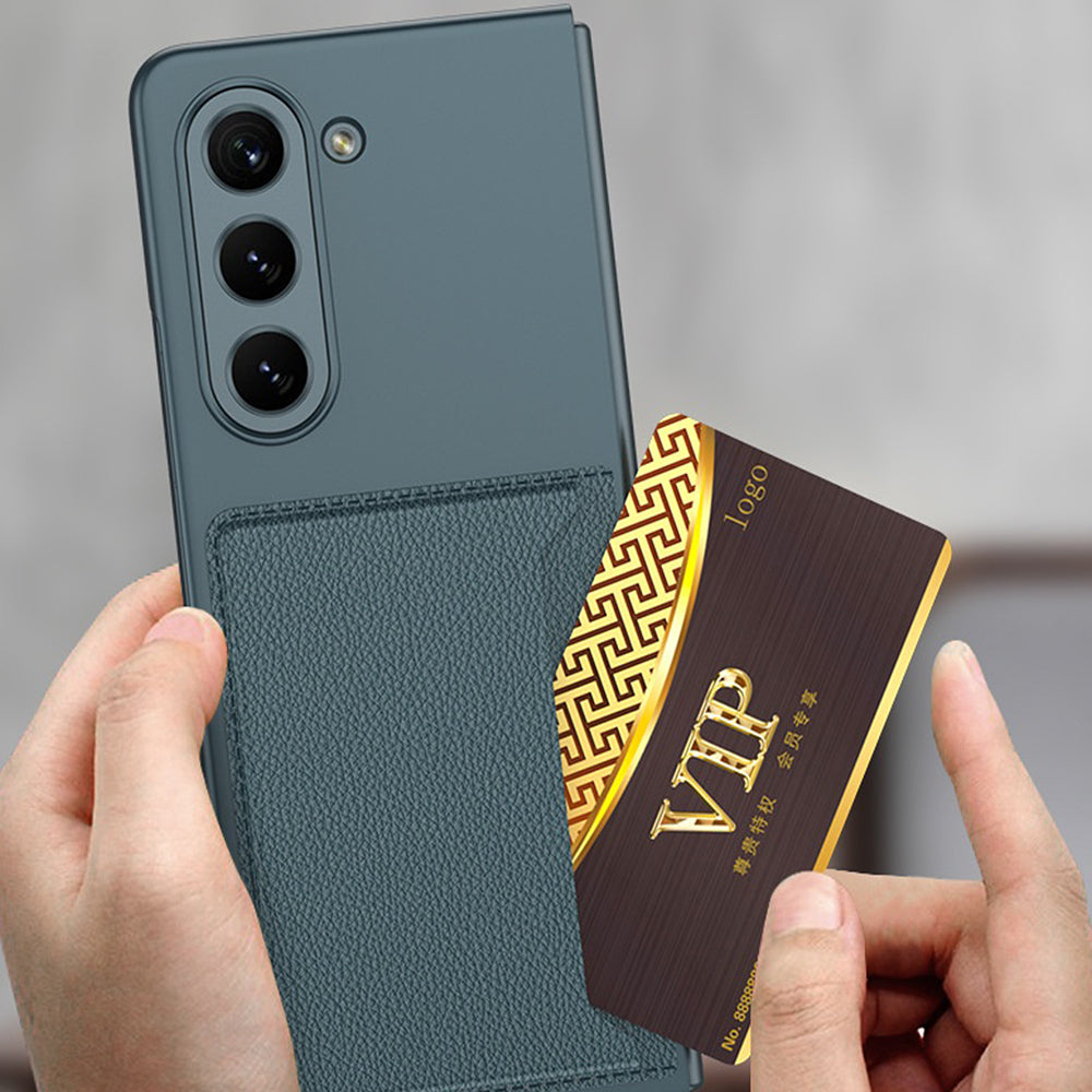 Galaxy Z Fold5 With Card Holder Leather Stand Protective Case