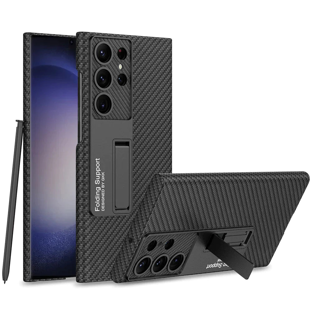 Galaxy S24 Series Luxury Thin Standing Pen Holder Slot Case