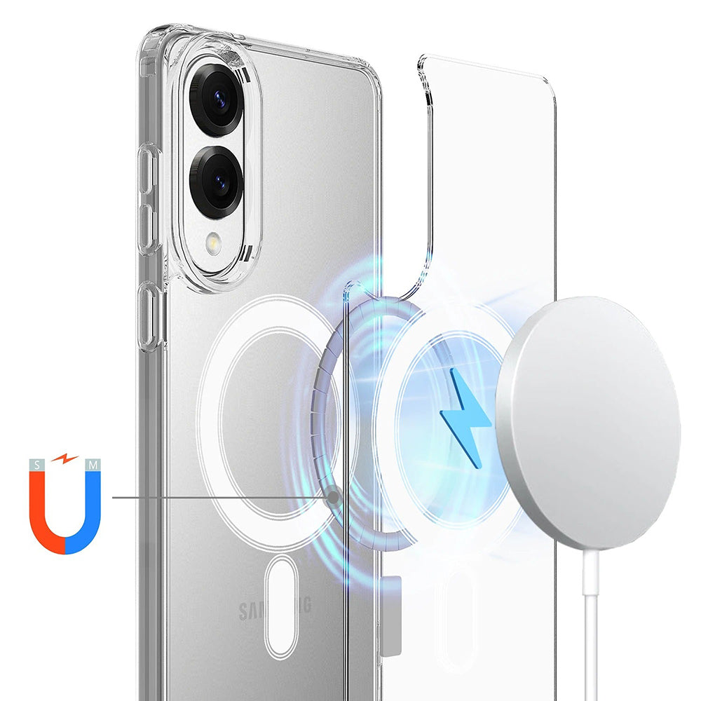Galaxy S25 Edge MagSafe Shockproof Transparent Clear Case