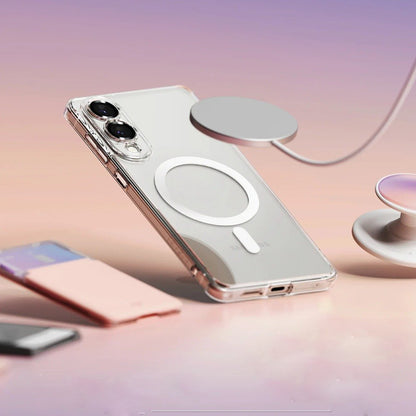 Galaxy S25 Edge MagSafe Shockproof Transparent Clear Case