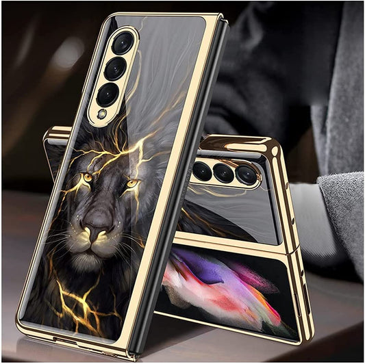 Galaxy Z Fold5 Lion Pattern Ultra High Protection Back Case