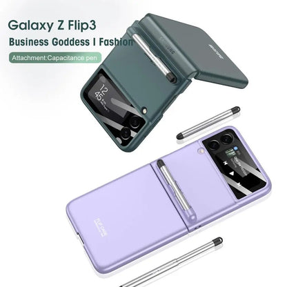 Galaxy Z Flip3 Magnetic Hinge With S Pen Holder Slot Case