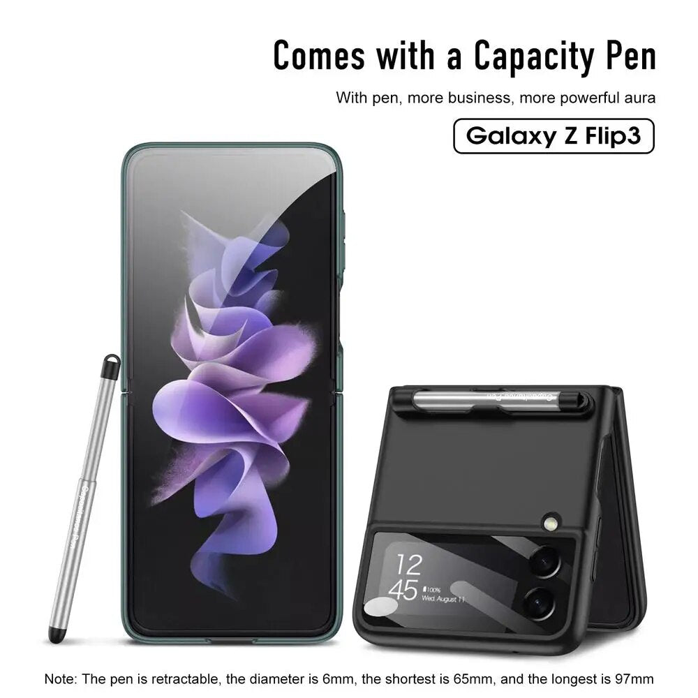 Galaxy Z Flip3 Magnetic Hinge With S Pen Holder Slot Case