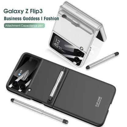 Galaxy Z Flip3 Magnetic Hinge With S Pen Holder Slot Case