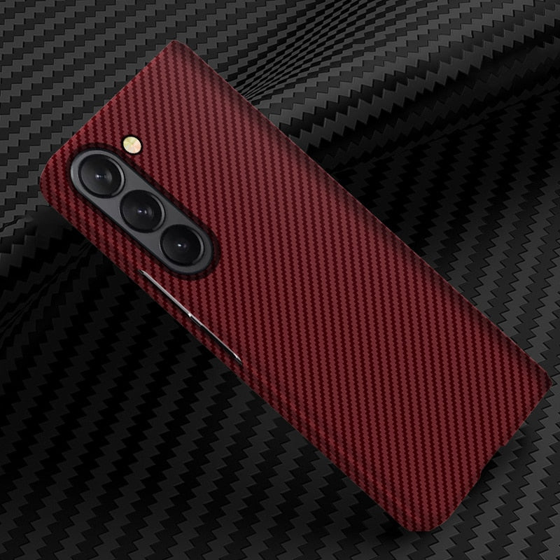 Galaxy Z Fold5 Classic Ultra Slim Carbon Fiber Texture Pattern PC Case