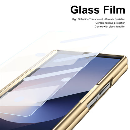 Galaxy Z Fold Series Premium Plating Leather Case with Stylus Holder & Tempered Glass Protection