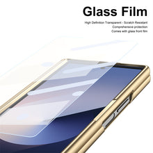 Load image into Gallery viewer, Galaxy Z Fold Series Premium Plating Leather Case with Stylus Holder &amp; Tempered Glass Protection
