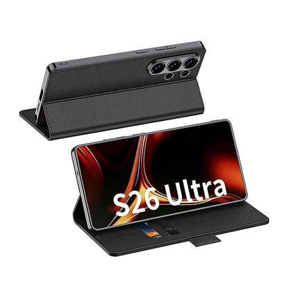 Galaxy S26 Ultra Luxury Band with Kickstand Leather Flip Case
