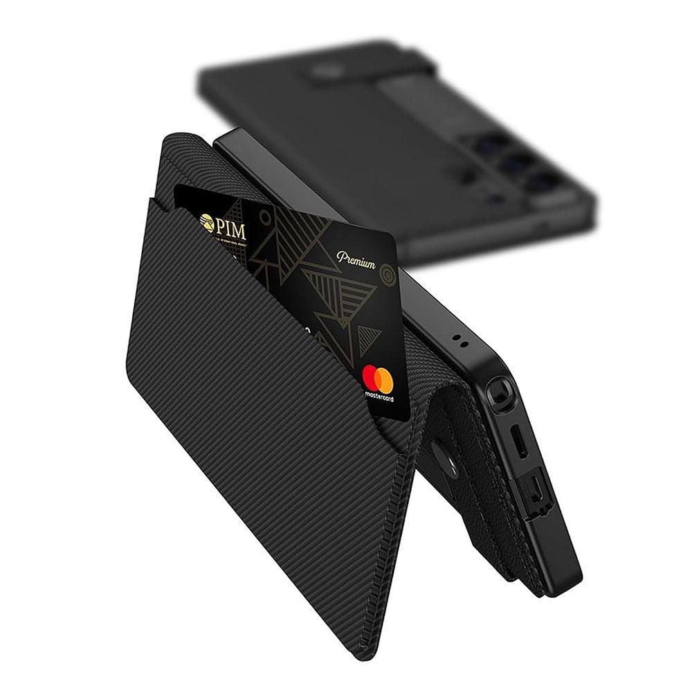 Galaxy S26 Ultra Luxury Band with Kickstand Leather Flip Case