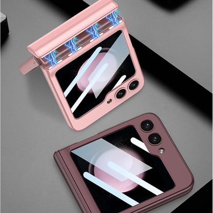 Galaxy Z Flip5 Magnetic Hinge Full Protection With Front Glass Case