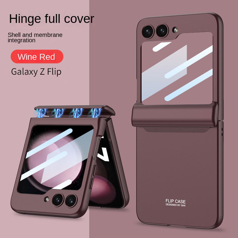 Galaxy Z Flip5 Magnetic Hinge Full Protection With Front Glass Case