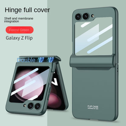 Galaxy Z Flip5 Magnetic Hinge Full Protection With Front Glass Case