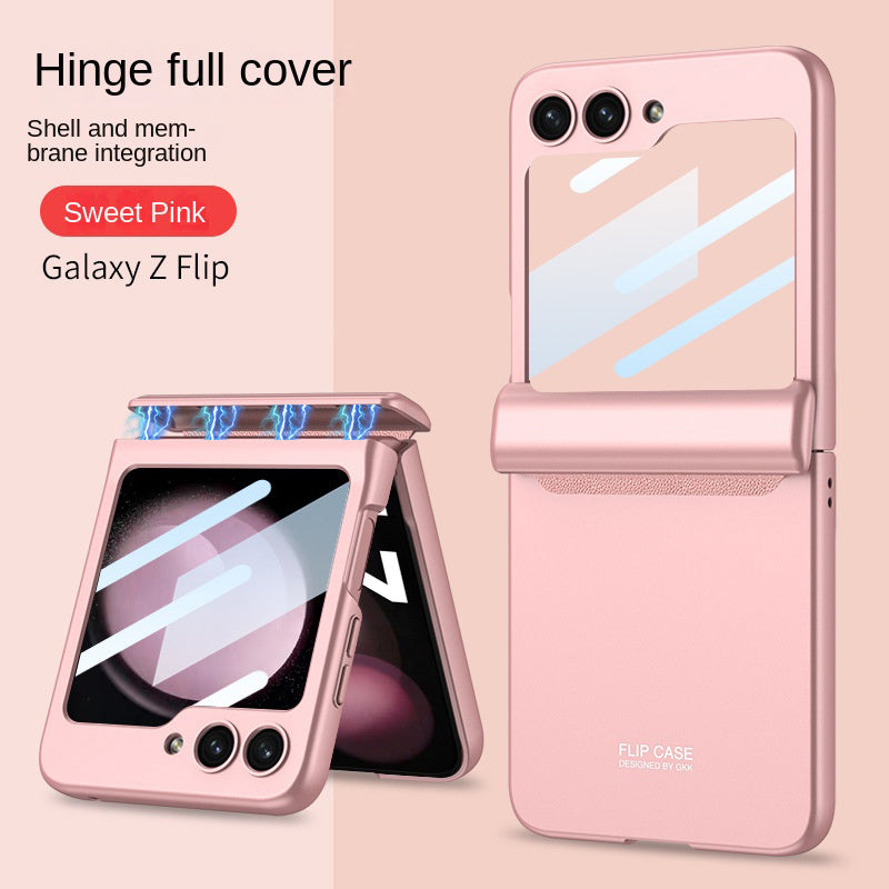 Galaxy Z Flip5 Magnetic Hinge Full Protection With Front Glass Case