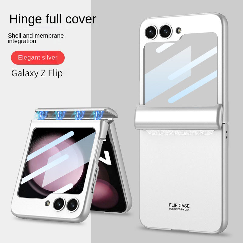 Galaxy Z Flip5 Magnetic Hinge Full Protection With Front Glass Case
