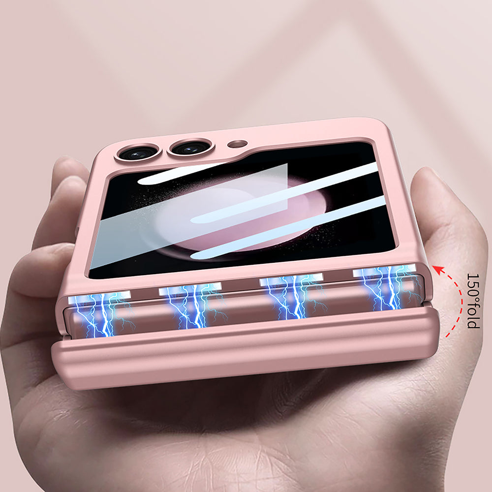 Galaxy Z Flip5 Magnetic Hinge Full Protection With Front Glass Case