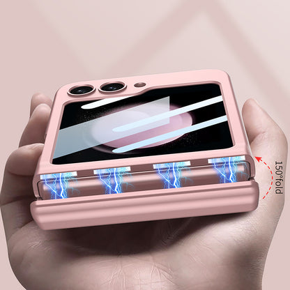 Galaxy Z Flip5 Magnetic Hinge Full Protection With Front Glass Case