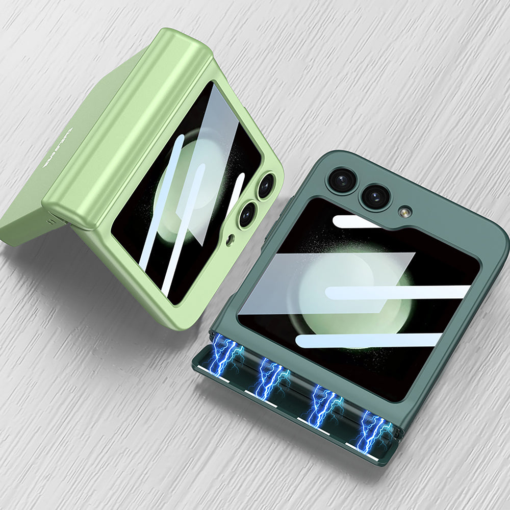 Galaxy Z Flip5 Magnetic Hinge Full Protection With Front Glass Case