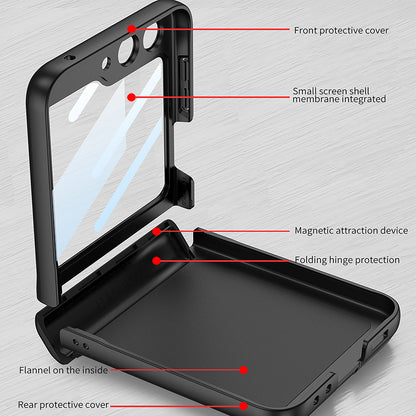 Galaxy Z Flip5 Magnetic Hinge Full Protection With Front Glass Case