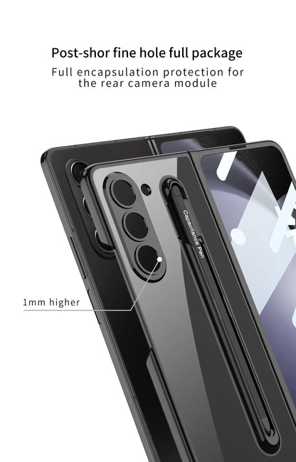 Galaxy Z Fold5 Foldable Hinged Transparent Shockproof Case