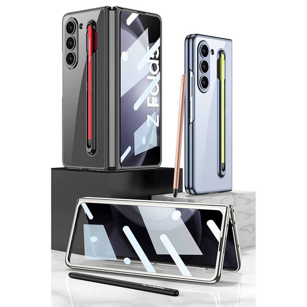 Galaxy Z Fold5 Foldable Hinged Transparent Shockproof Case