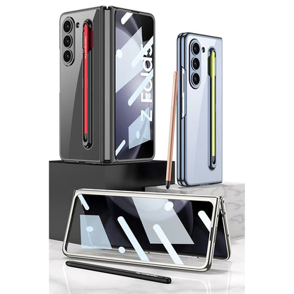 Galaxy Z Fold5 Foldable Hinged Transparent Shockproof Case