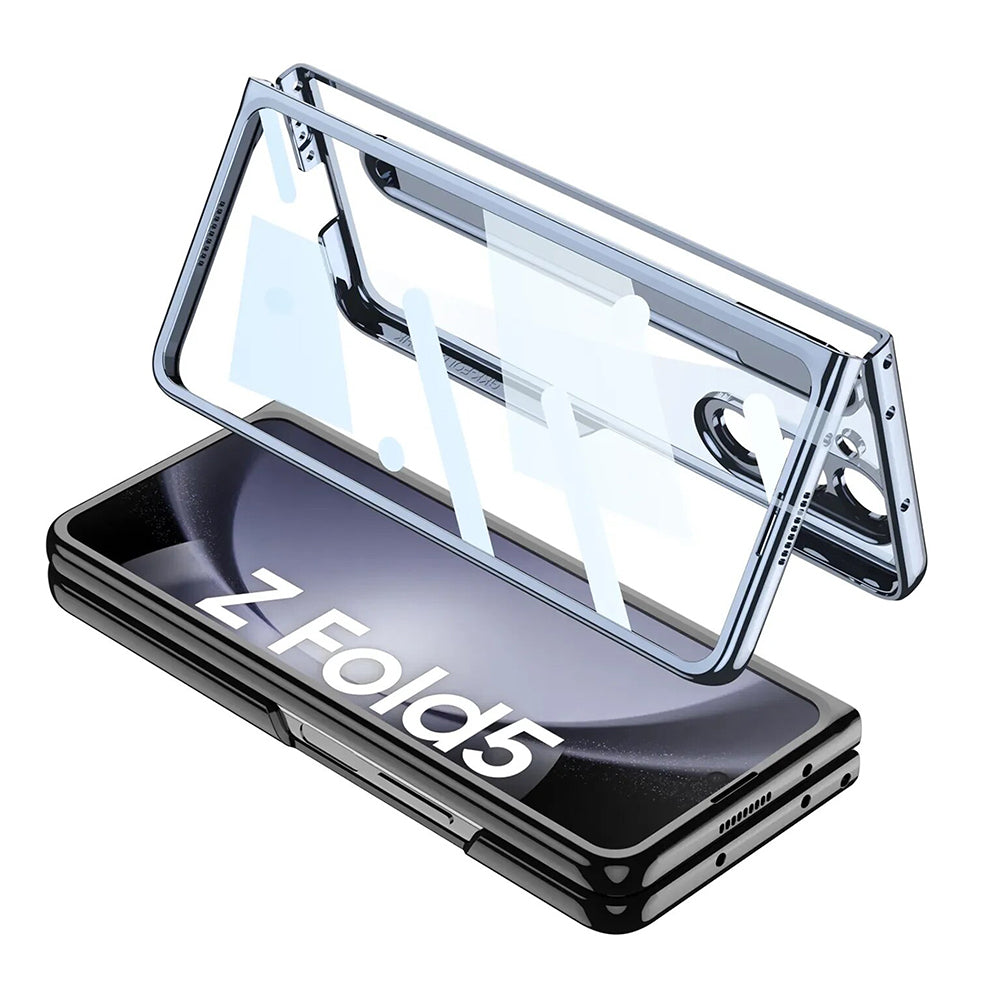 Galaxy Z Fold5 Foldable Hinged Transparent Shockproof Case
