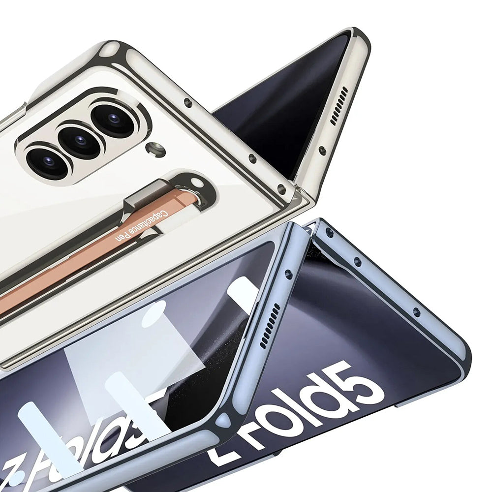 Galaxy Z Fold5 Foldable Hinged Transparent Shockproof Case