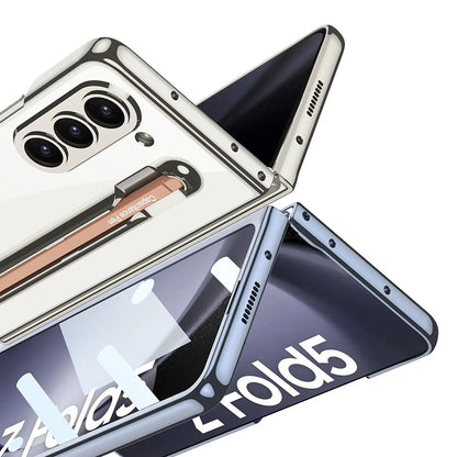 Galaxy Z Fold5 Foldable Hinged Transparent Shockproof Case