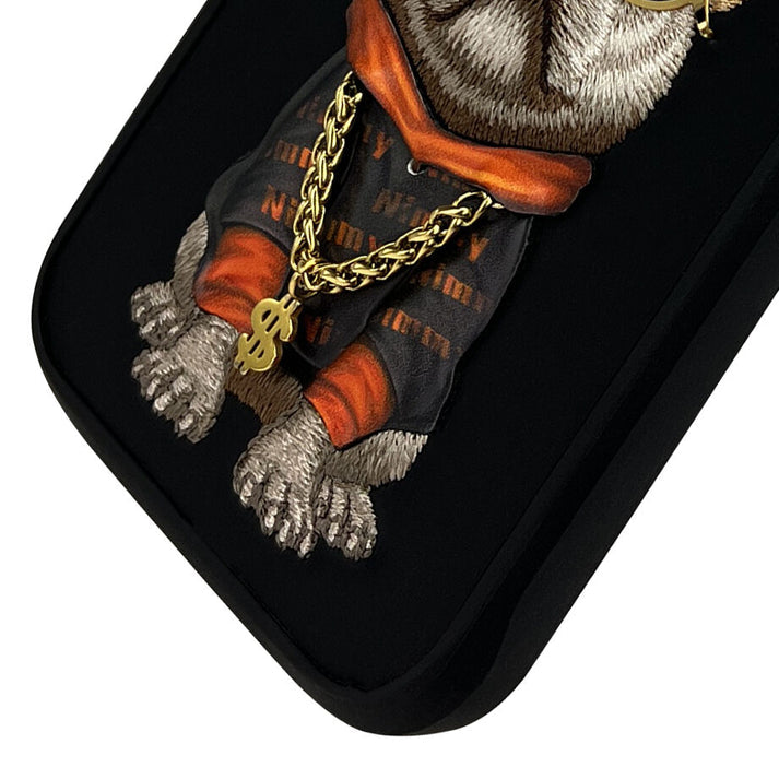iPhone 16 Series Official Nimmy Bulldog Cool Embroidery Case- Black