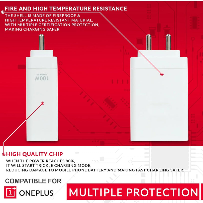 OnePlus 100W Ultra Fast Charger with Type-C SUPERVOOC Cable – Dash Charge Supported