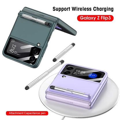 Galaxy Z Flip3 Magnetic Hinge With S Pen Holder Slot Case