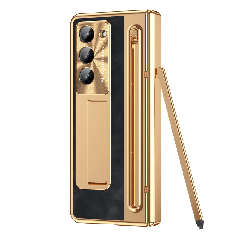 Galaxy Z Fold Series Electroplating Case with Stylus, Kickstand & 360° Glass Protection