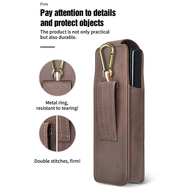 Luxurious Leather Pouch Belt Clip Holster Waist Bag for Galaxy Z Fold Series