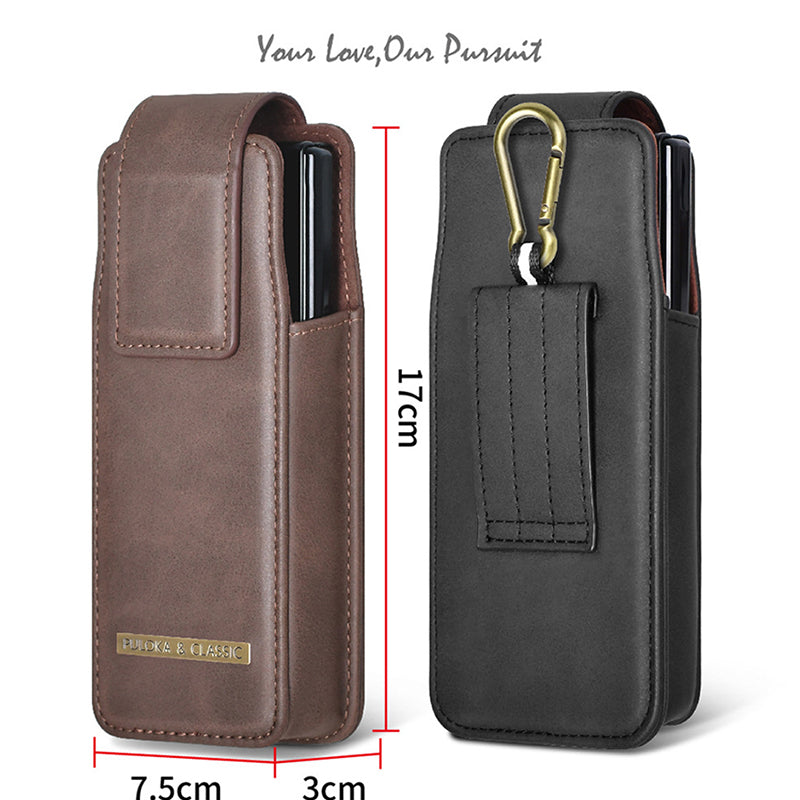 Luxurious Leather Pouch Belt Clip Holster Waist Bag for Galaxy Z Fold Series
