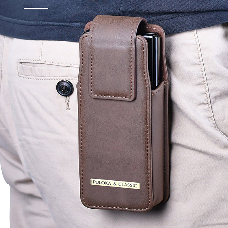 Luxurious Leather Pouch Belt Clip Holster Waist Bag for Galaxy Z Fold Series