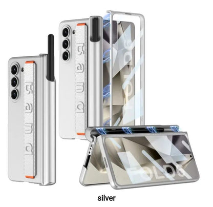 Galaxy Z Fold6 Wristband Magnetic Hinge Pen Holder Strap Case