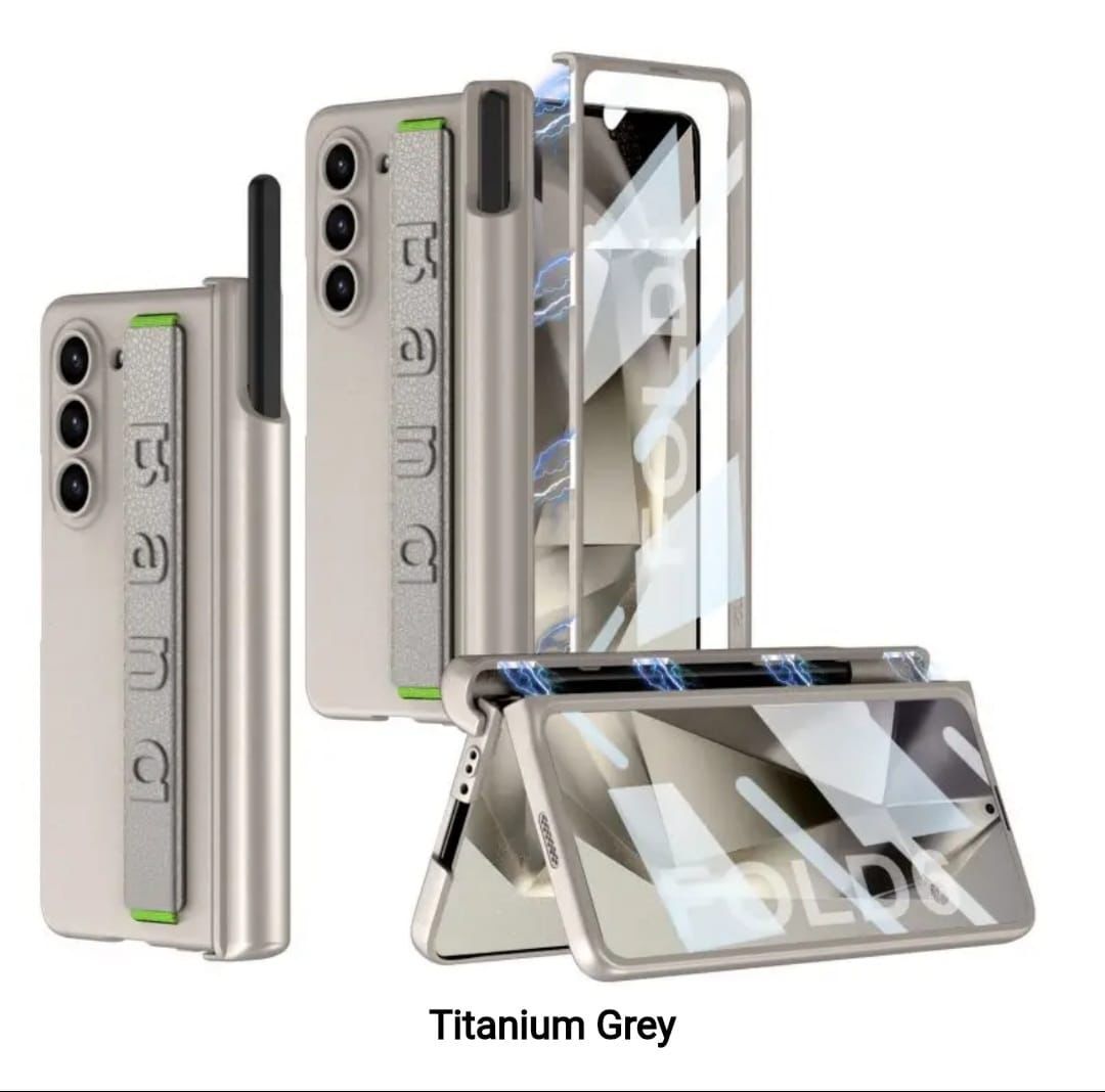 Galaxy Z Fold6 Wristband Magnetic Hinge Pen Holder Strap Case